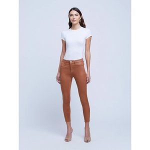 L'AGENCE $275 Margot Java Coated Hi Rise Skinny Jean Women's Size 25